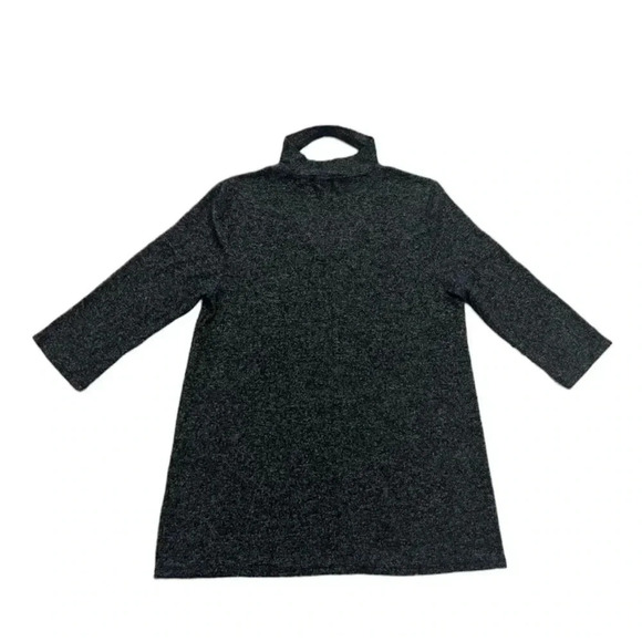 Coin 1804 3/4 Sleeve Black Grey Heathered With Neck Wrap Size Large - Picture 8 of 9